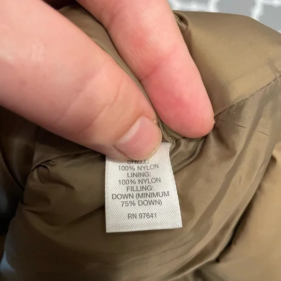 J Jill Medium Olive Green 75% Down Packable Puffer Jacket Coat - Picture 4 of 6